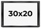 30x20 Minimalist Shadow Box Black Picture Frame - UV Acrylic, Backing, Hanging Hardware